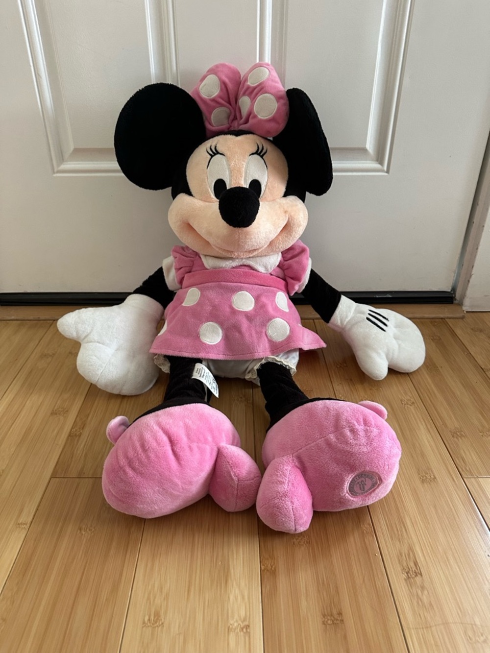 Pink Polka Dot Minnie Mouse Plush Toy,  Character Stuffed Doll large size